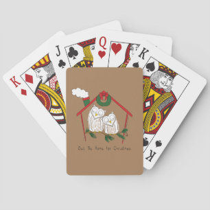 Christmas Owl Be Home Cute Playing Cards