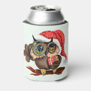 Christmas Owl Can Cooler