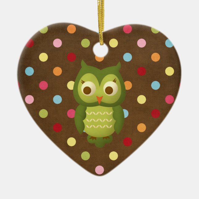 Christmas Owl Ceramic Tree Decoration (Front)
