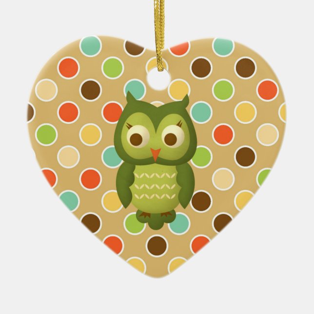 Christmas Owl Ceramic Tree Decoration (Front)