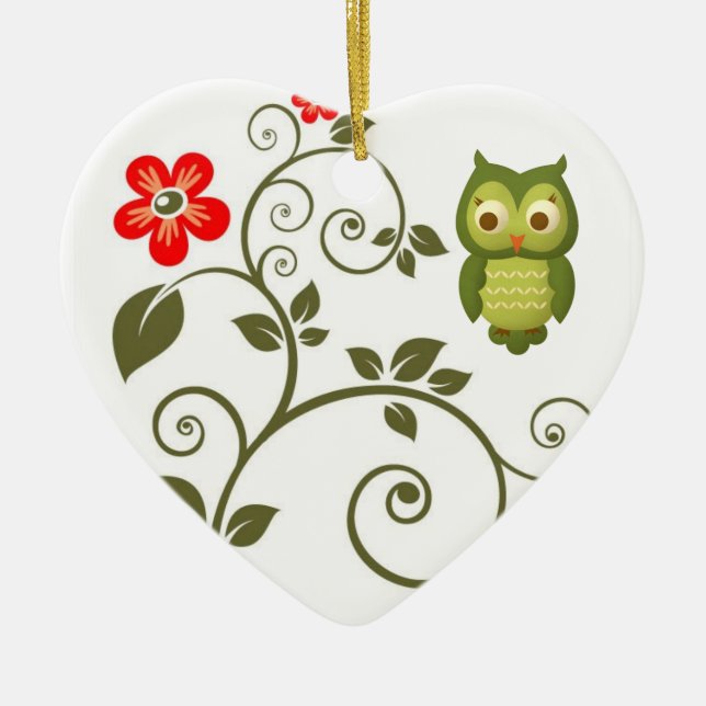 Christmas Owl Ceramic Tree Decoration (Front)