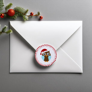 Christmas Owl Classic Round Sticker