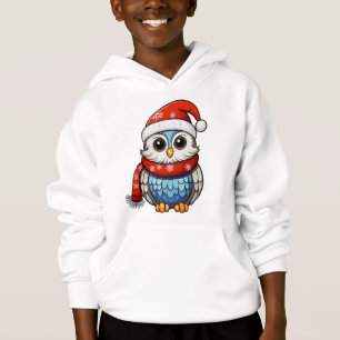 Christmas Owl – Festive Hoodie for Kids and Teens