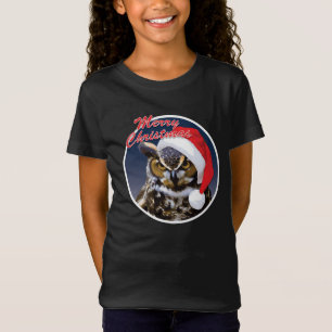 Christmas Owl - Girls' Bella+Canvas Jersey T-Shirt