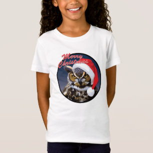 Christmas Owl Girls' Bella Fitted Babydoll T-Shirt