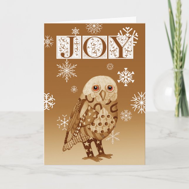 Christmas Owl Greeting Card (Front)