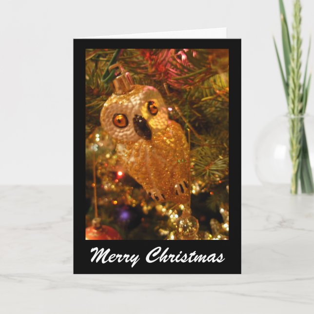christmas owl holiday card (Front)
