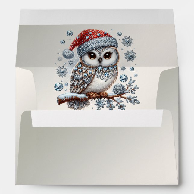 Christmas Owl Holiday Envelope (Back (Bottom))