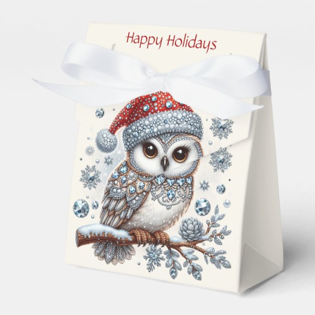 Christmas Owl Holiday Gift Box (Front Side)