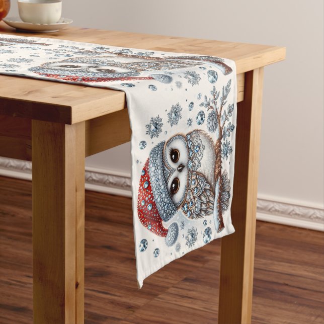 Christmas Owl Holiday Table Runner (In Situ)