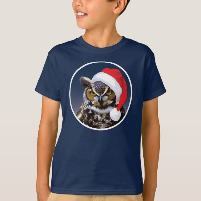 Christmas Owl - Kids' Basic Hanes T-Shirt (Front)