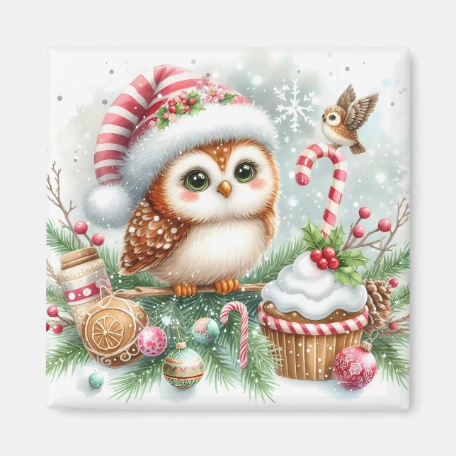 Christmas Owl Magnet (Front)