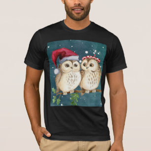 CHRISTMAS OWL OWLS T-SHIRTS