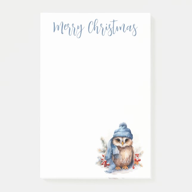 Christmas Owl Post-it Notes (Front)