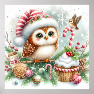 Christmas Owl Poster
