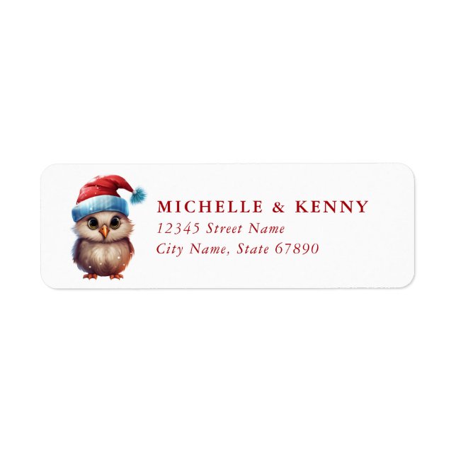 Christmas Owl Return Address Labels (Front)