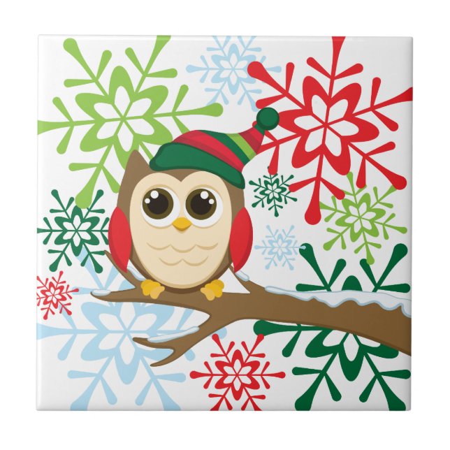 Christmas owl tile (Front)