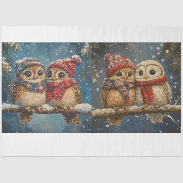 Christmas Owl Tissue Paper (Front)