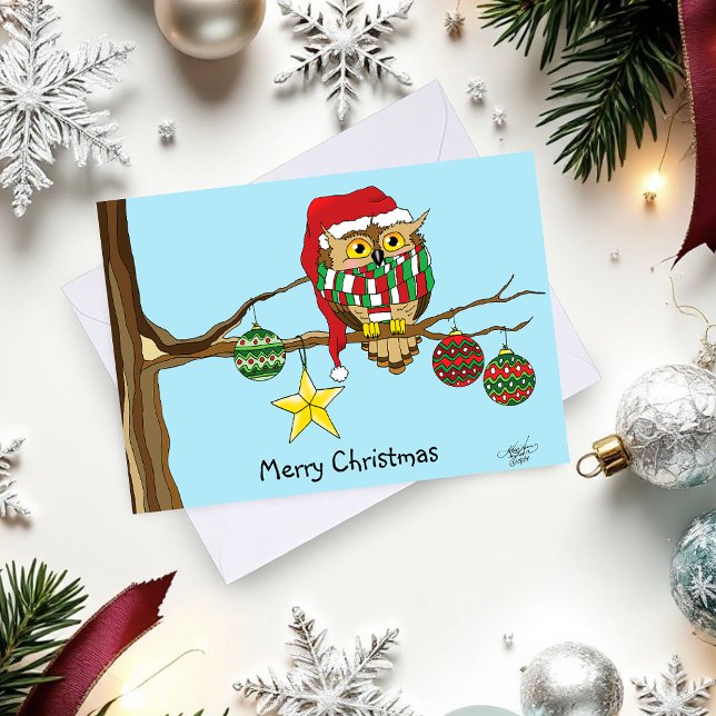 Christmas Owl Tree Ornaments  Card (Creator Uploaded)