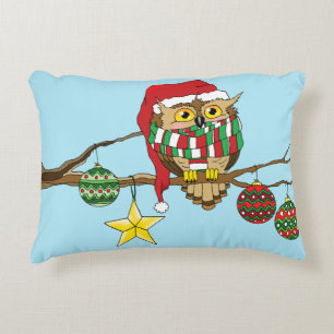 Christmas Owl Tree Ornaments Decorative Cushion
