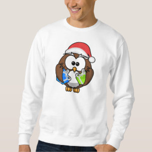 Christmas Owl Wearing Santa Hat-15840 Sweatshirt