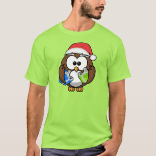 Christmas Owl Wearing Santa Hat-15840 T-Shirt