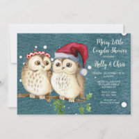 Christmas Owls Couples Shower Invitation
