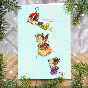 Christmas Owls Greeting Card
