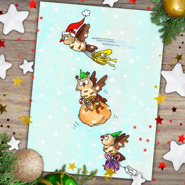 Christmas Owls Postcard (Creator Uploaded)