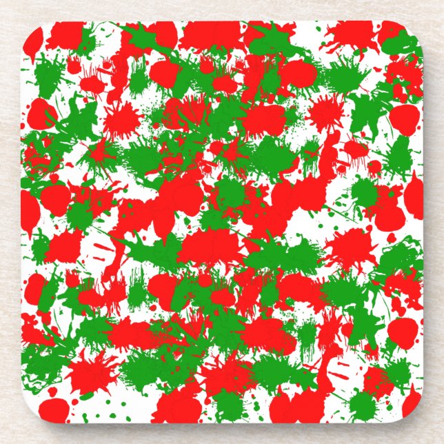 Christmas Paint Splatter Coaster (Front)