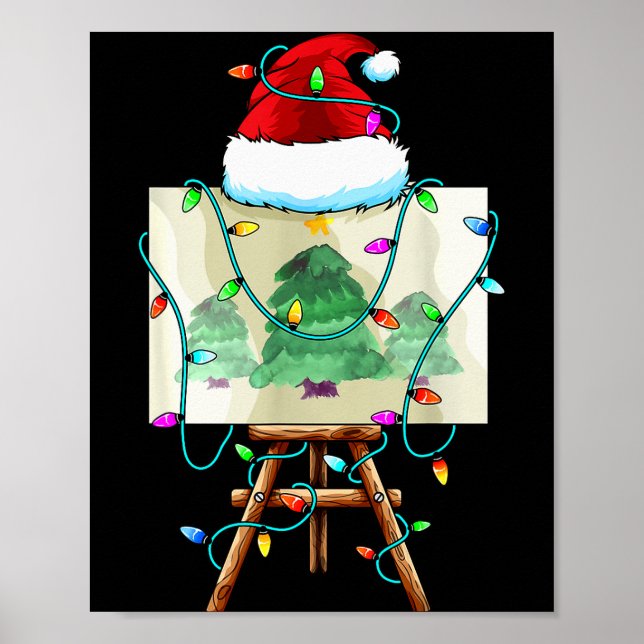 Christmas Painter Design _ Santa Xmas Paint Artist Poster (Front)
