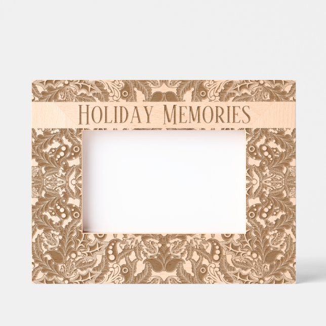 Christmas Paisley "Holiday Memories" Etched Frames (Front)