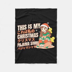 Christmas Pajama Anime Girl Japanese Manga Otaku Fleece Blanket