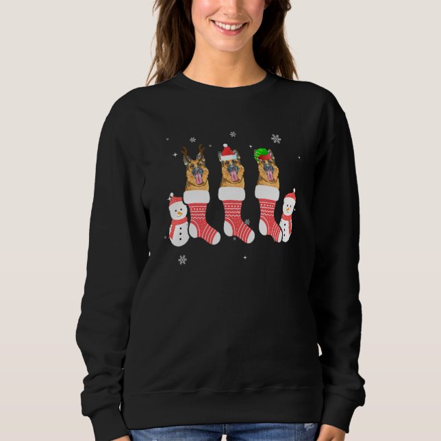 Christmas Pajama Australian Cattle Dog Xmas Socks Sweatshirt (Front)