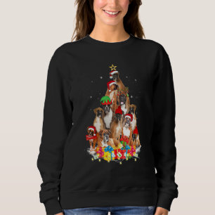 Christmas Pajama Boxer Tree Xmas Dog Dad Mum Sweatshirt