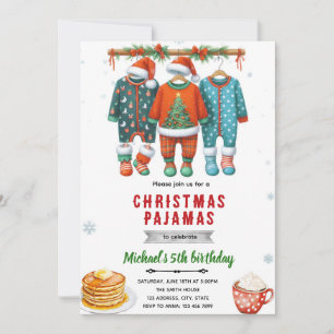 Christmas pajama brunch invitation