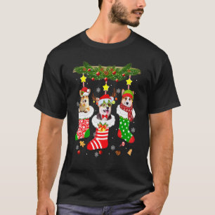 Christmas Pajama Corgi Dog Xmas Socks T-Shirt