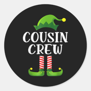 Christmas Pajama Cousin Crew Funny Elf Matching Pa Classic Round Sticker