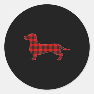 Christmas Pajama Dachshund Dog Tee Dogs Pajamas Xm Classic Round Sticker