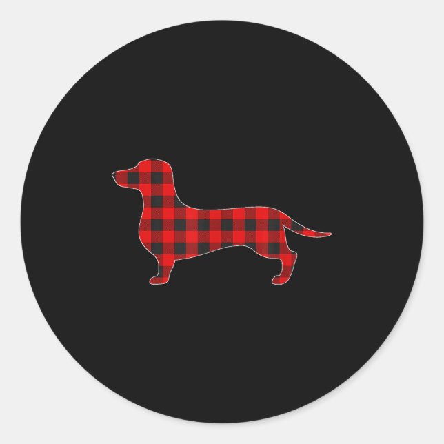 Christmas Pajama Dachshund Dog Tee Dogs Pajamas Xm Classic Round Sticker (Front)