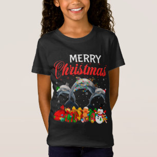 Christmas Pajama Dolphin Lover Xmas Tree Lights An T-Shirt
