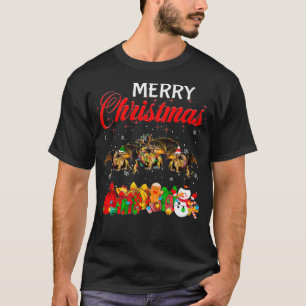 Christmas Pajama Dragon Lover Xmas Tree Lights Ani T-Shirt