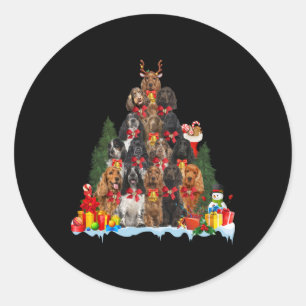 Christmas Pajama English Er Spaniel Xmas Tree T Sh Classic Round Sticker