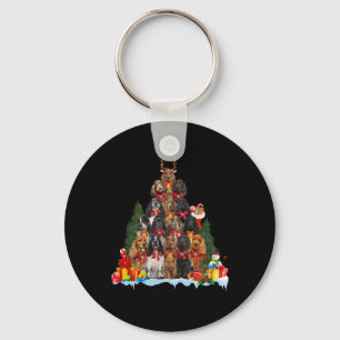 Christmas Pajama English Er Spaniel Xmas Tree T Sh Key Ring