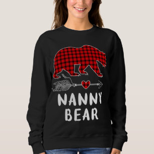 Christmas Pajama Family Arrow Nanny Bear Red Plaid Sweatshirt