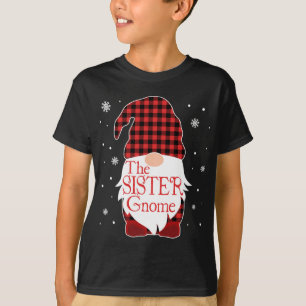 Christmas Pajama Family Gift Sister Gnome Buffalo T-Shirt