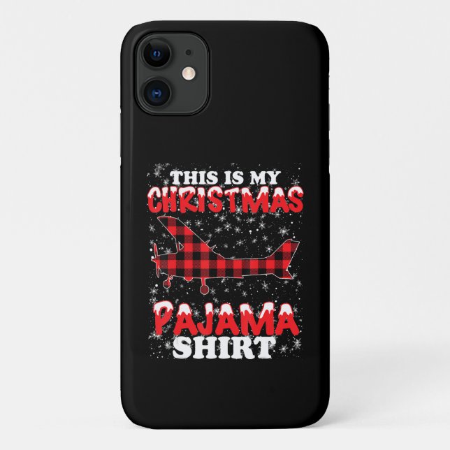 Christmas Pajama Funny Aviation Airplan Gift Case-Mate iPhone Case (Back)