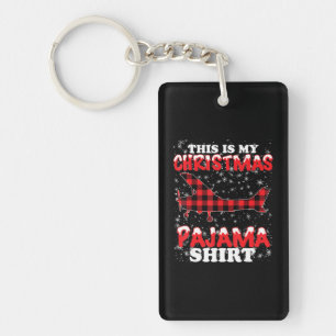 Christmas Pajama Funny Aviation Airplan Gift Key Ring