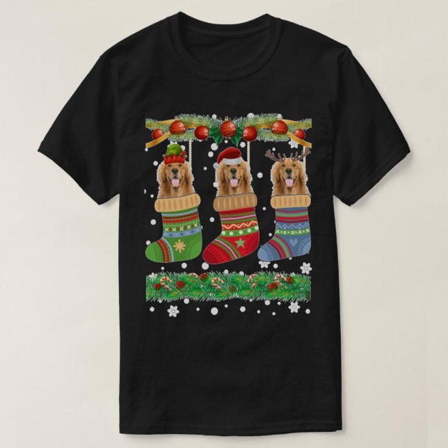 Christmas Pajama Golden Retriever Dog Puppy Lover  T-Shirt (Design Front)