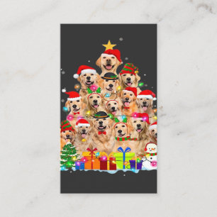 Christmas Pajama Golden Retriever Tree Xmas Gift D Business Card